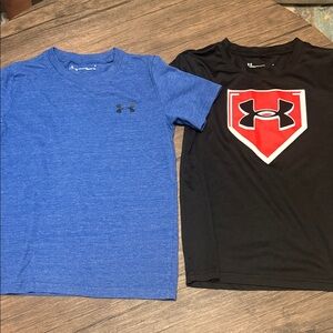 Under Armour Blue Tee & Black Tee with Red Logo - Boys Short Sleeve Set